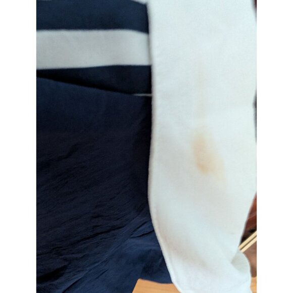 Vintage Navy White Striped Pullover Windbreaker Yellow Accents & Quarter-Zip 20w - Picture 6 of 9